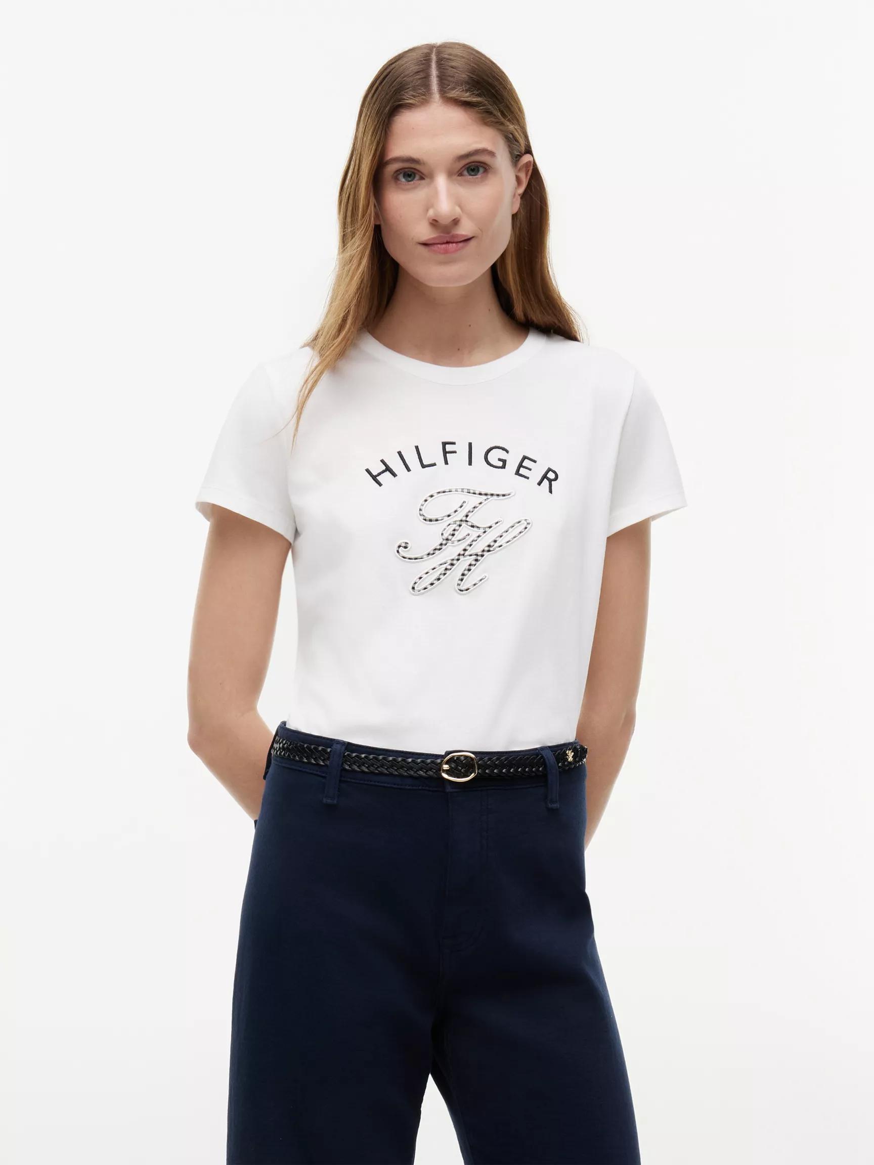 Gingham Script Monogram T-Shirt by TOMMY HILFIGER