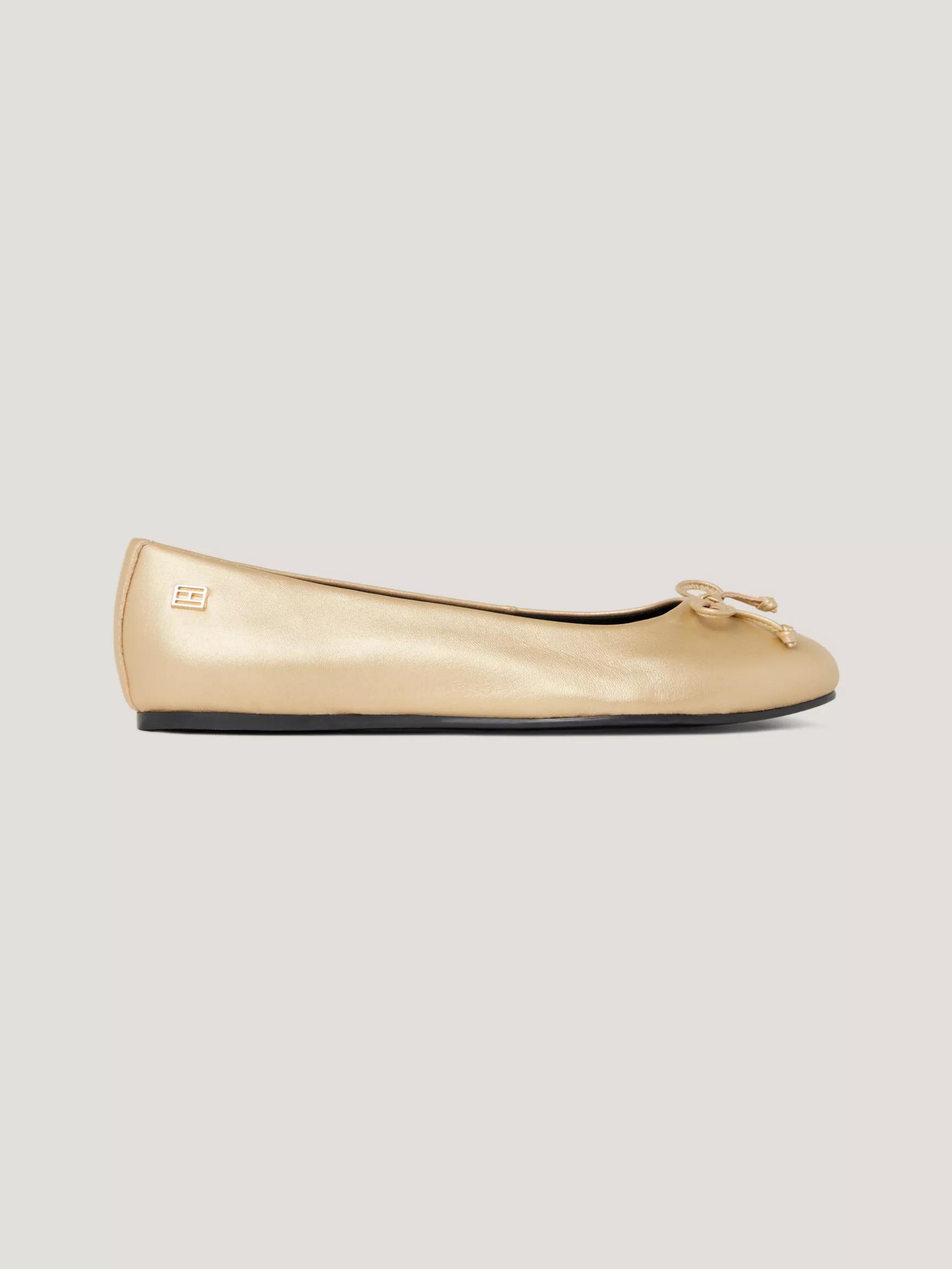 Golden Leather Ballet Flat by TOMMY HILFIGER