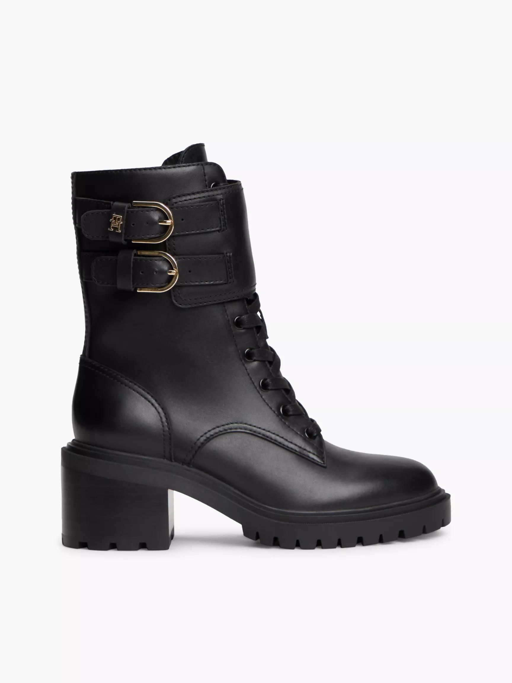 Heeled Leather Biker Boot by TOMMY HILFIGER