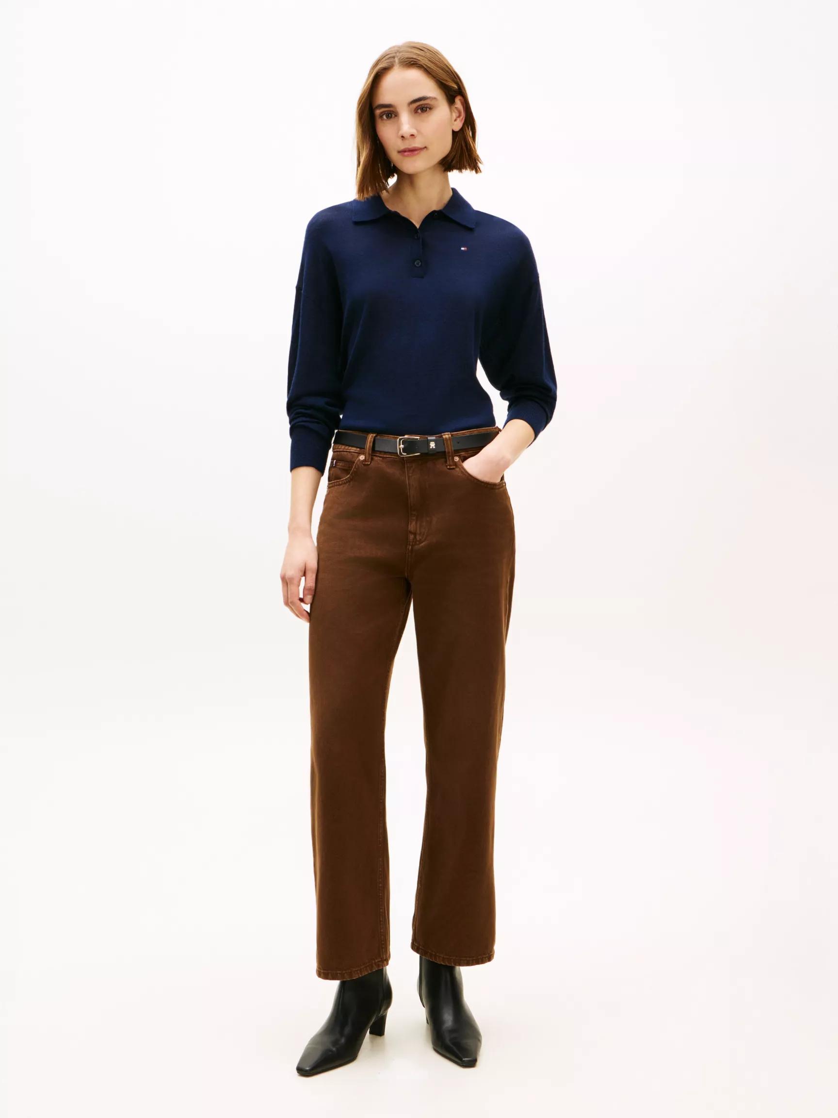 High-Rise Cropped Slim Wide Leg Jean by TOMMY HILFIGER