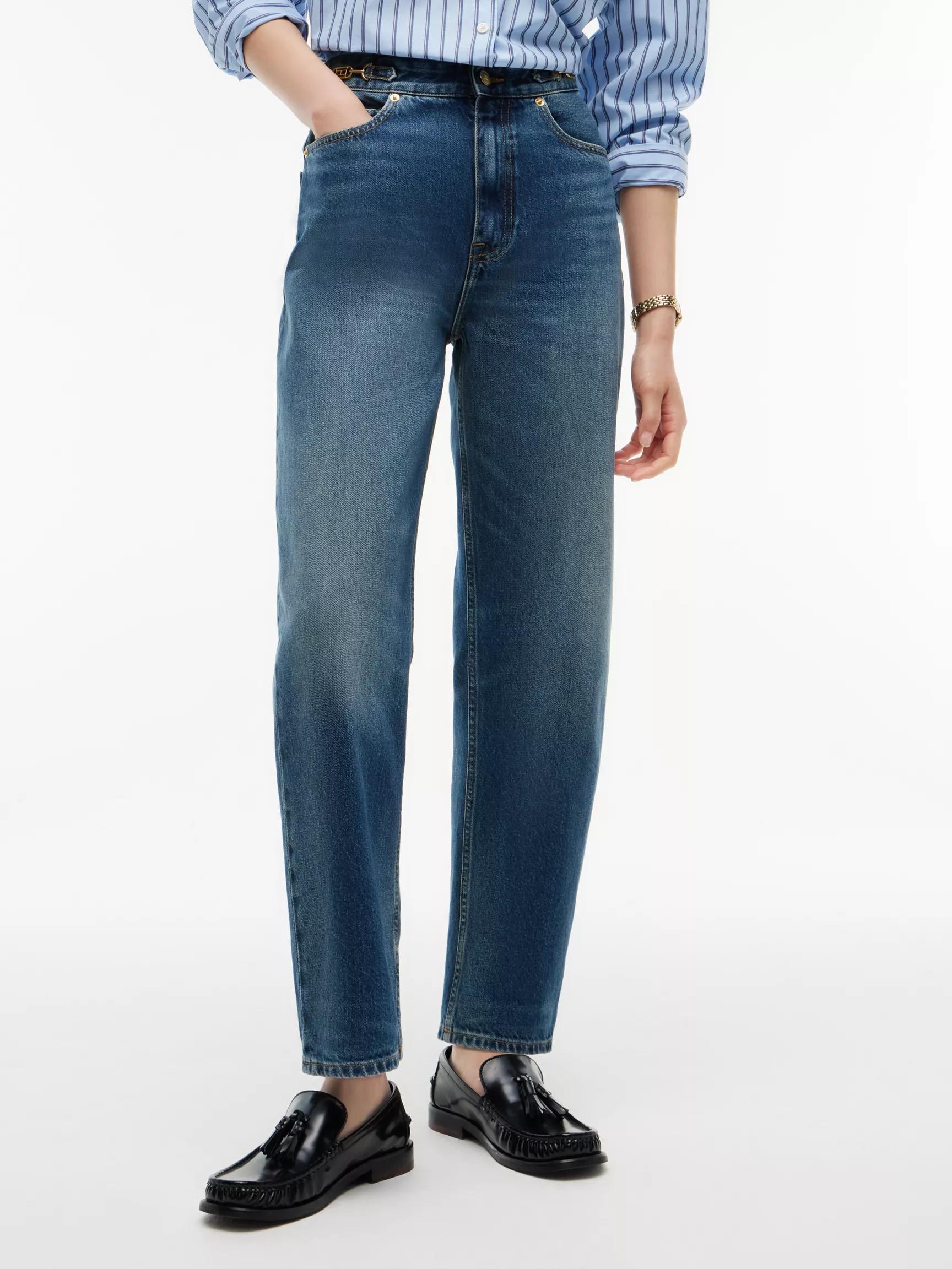 High-Rise Logo Hardware Tapered Jean by TOMMY HILFIGER