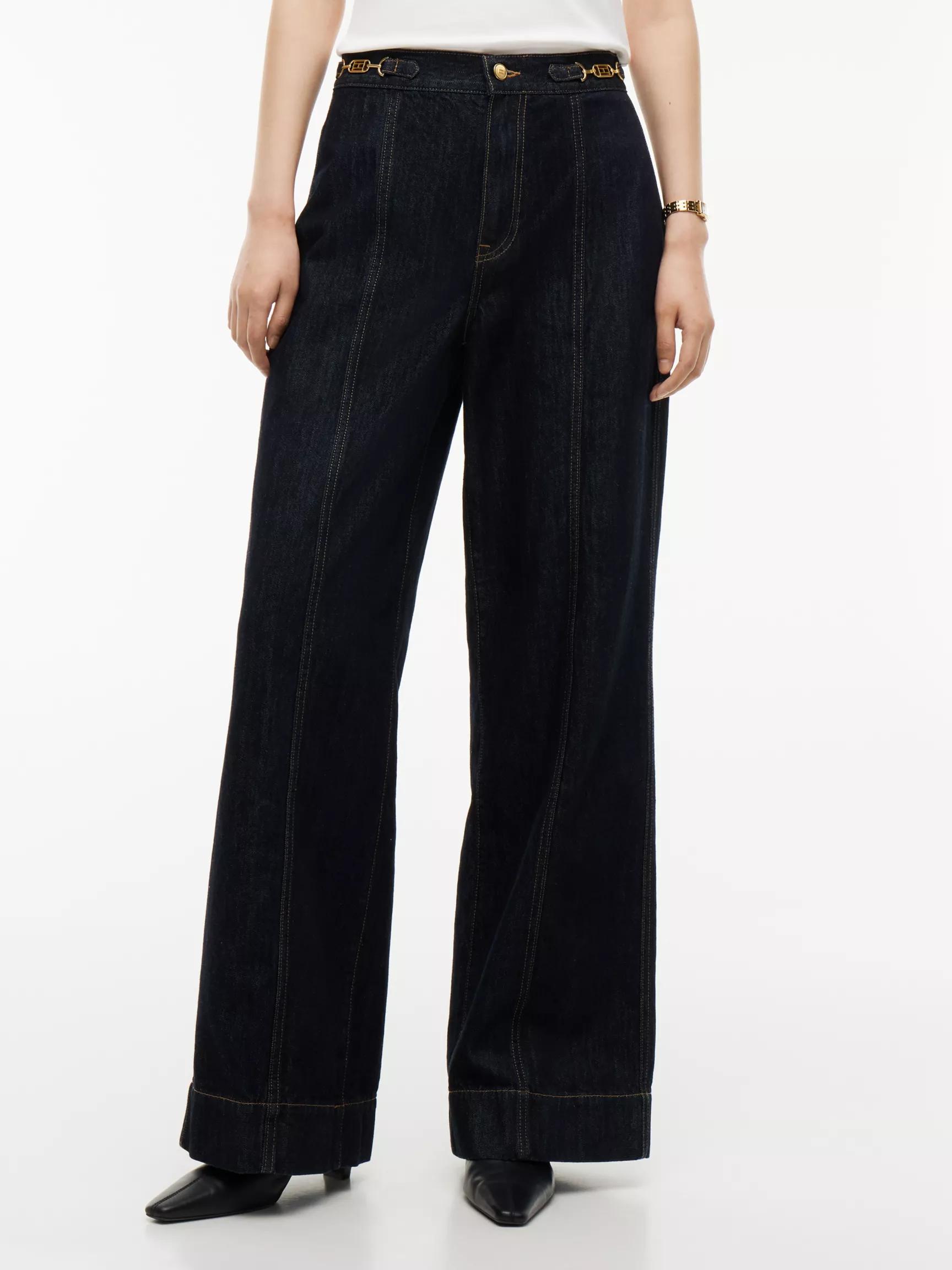High-Rise Logo Hardware Wide Leg Jean by TOMMY HILFIGER