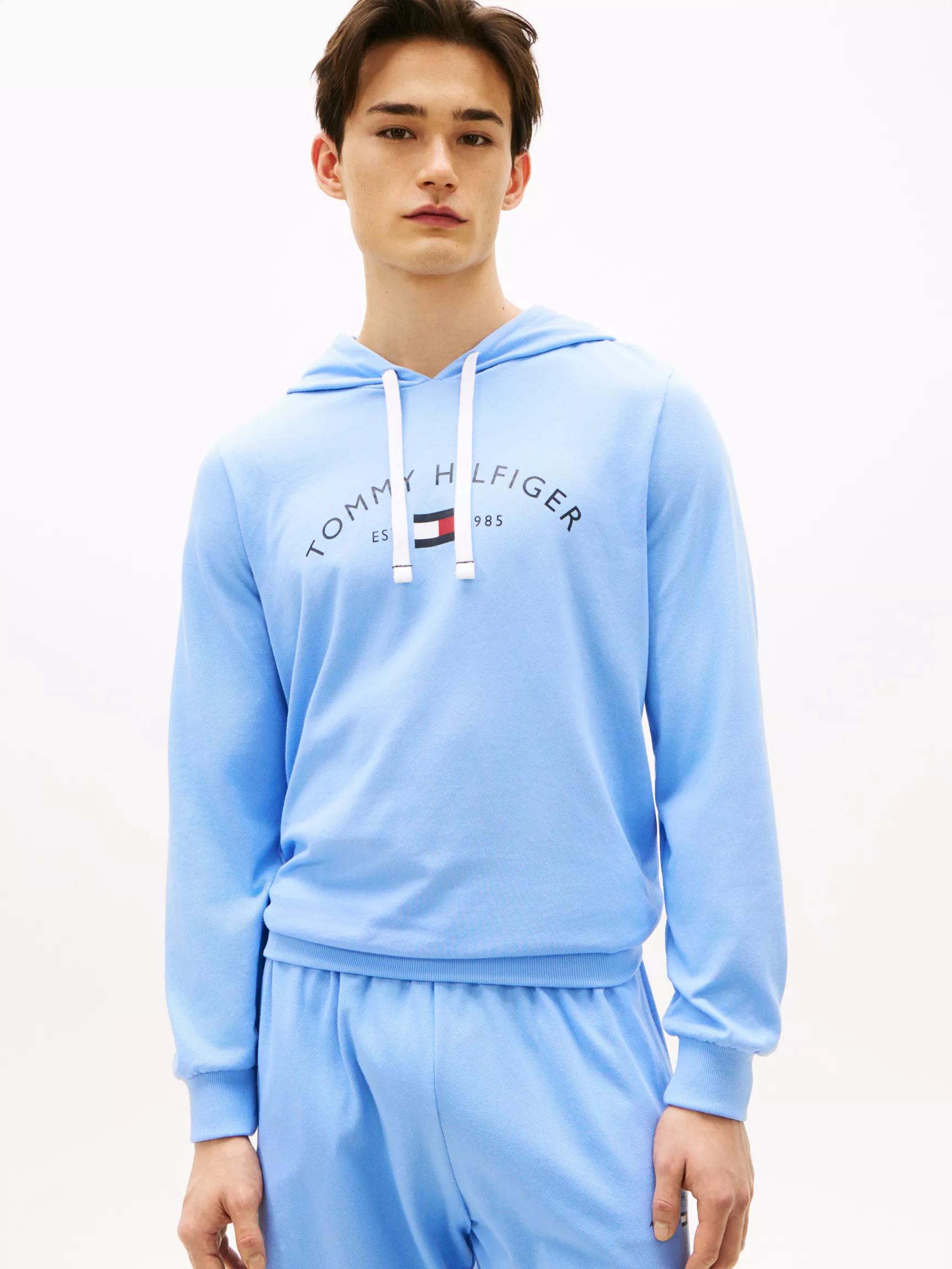 Hilfiger Logo Pique Sleep Hoodie by TOMMY HILFIGER