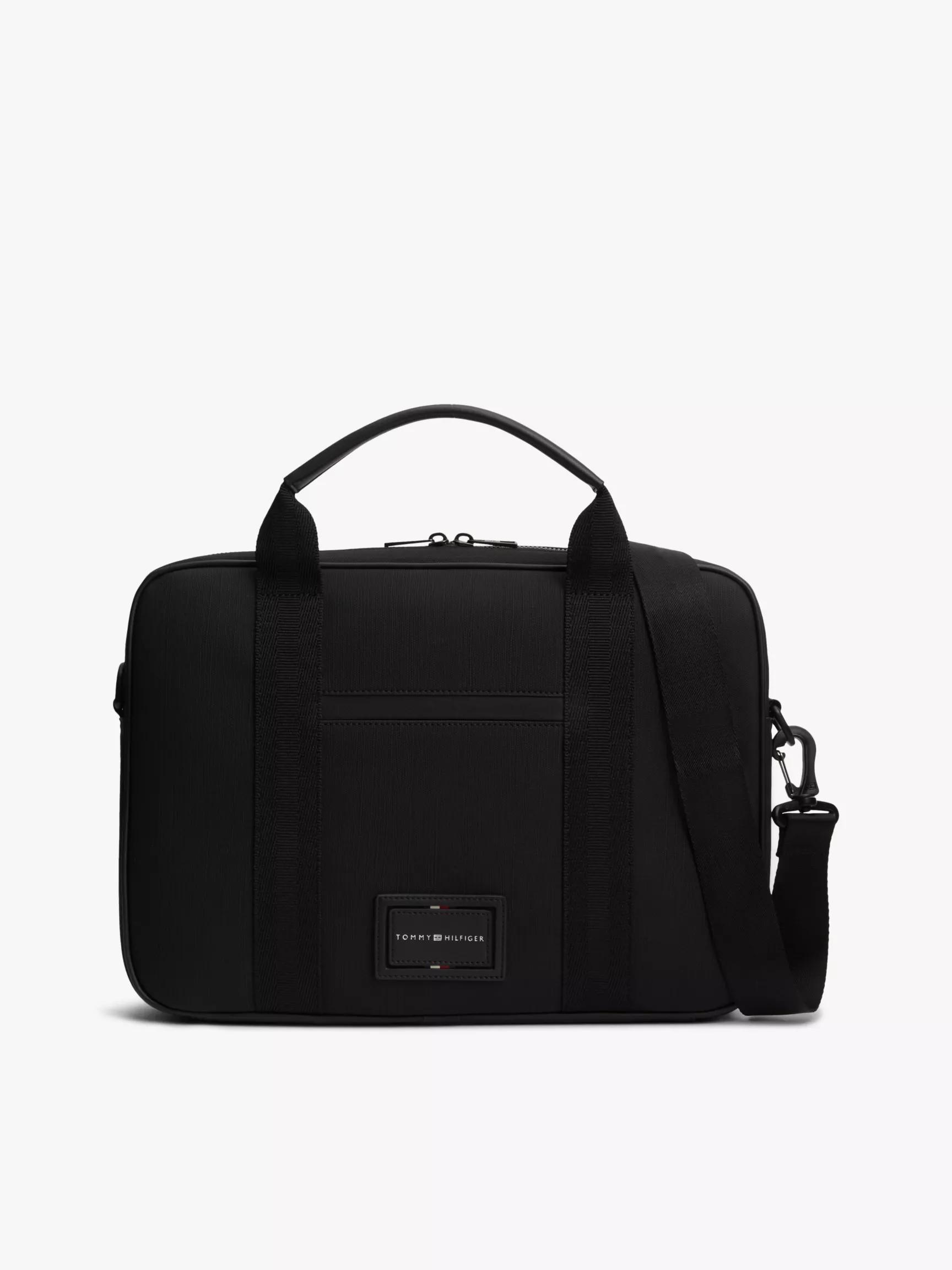 Hilfiger Logo Textured Laptop Bag by TOMMY HILFIGER