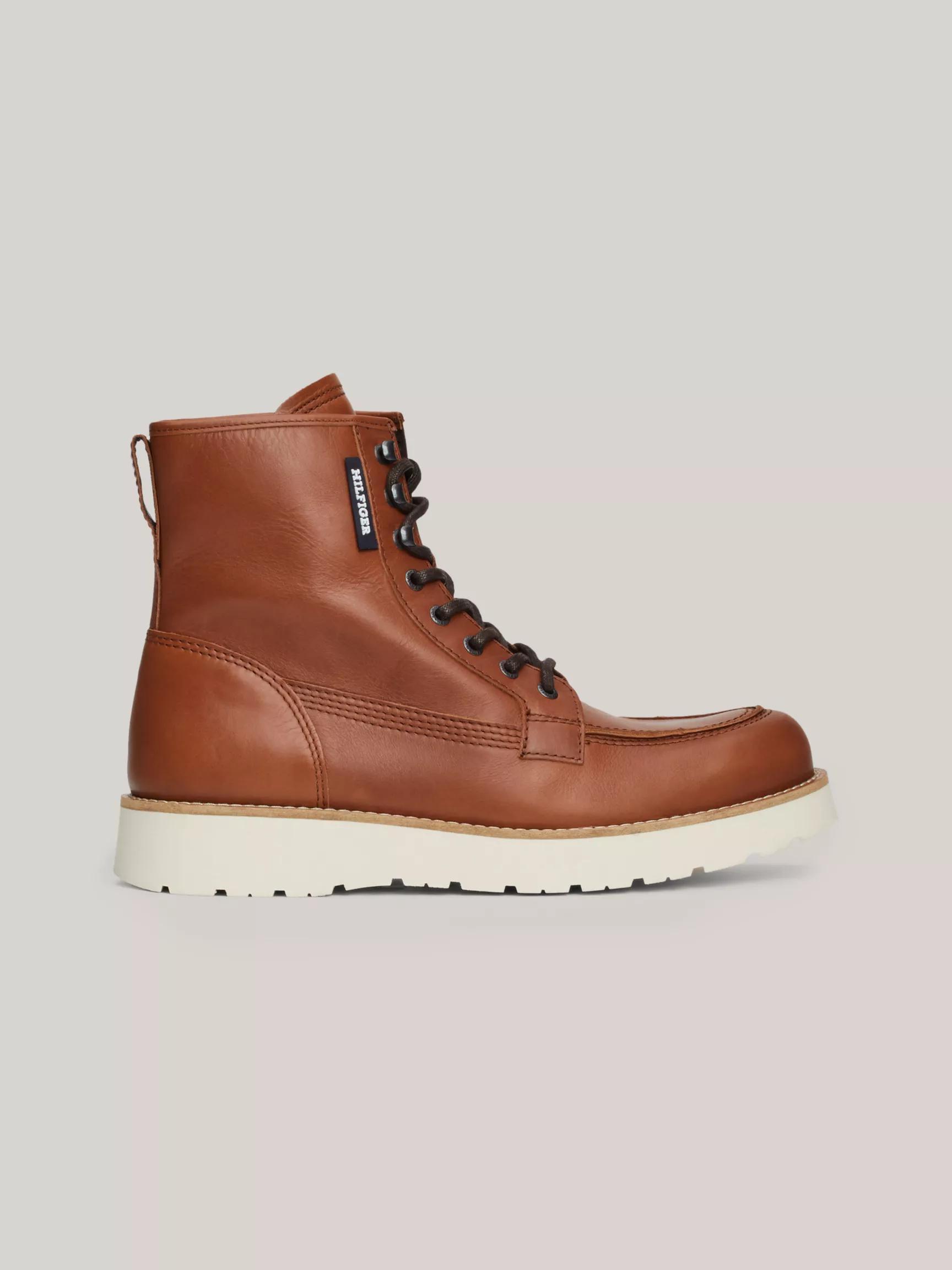 Lace-Up Leather Chunky Boot by TOMMY HILFIGER