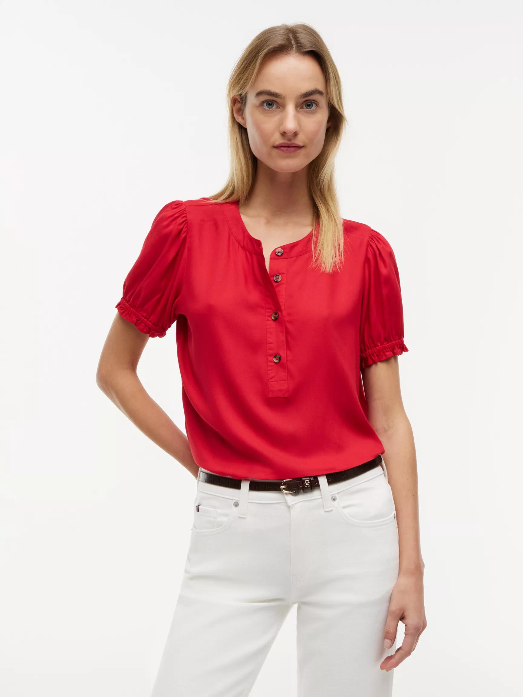 Lightweight Shirred Pullover Shirt by TOMMY HILFIGER