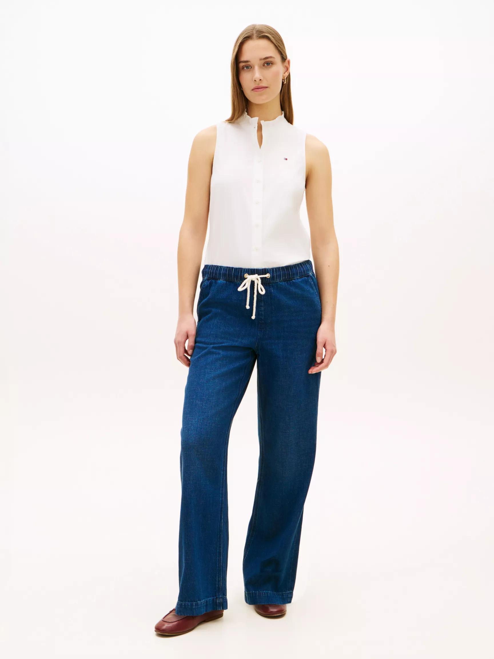 Lightweight Wide Leg Pull-On Jean by TOMMY HILFIGER