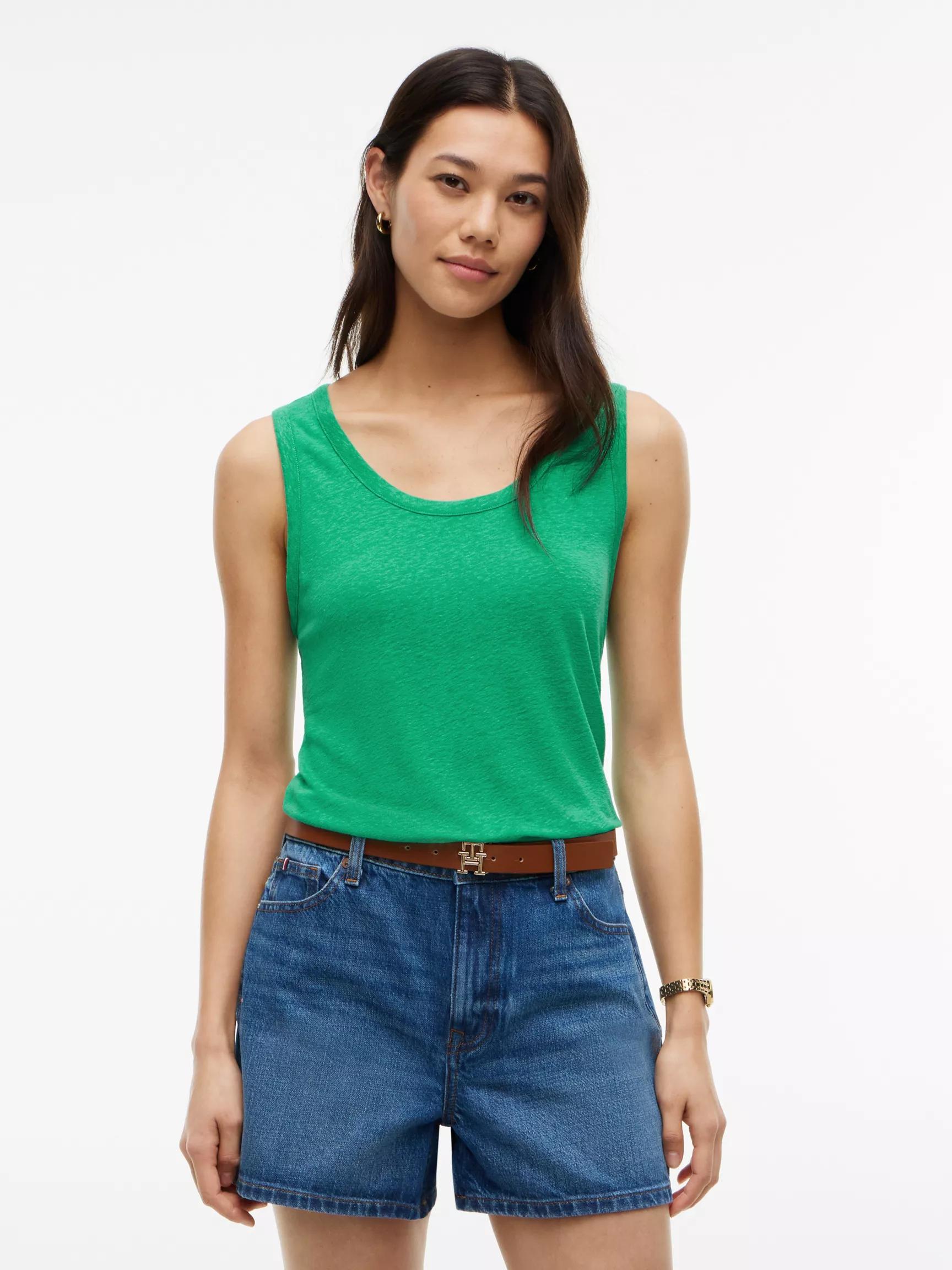 Linen-Blend Jersey Tank Top by TOMMY HILFIGER