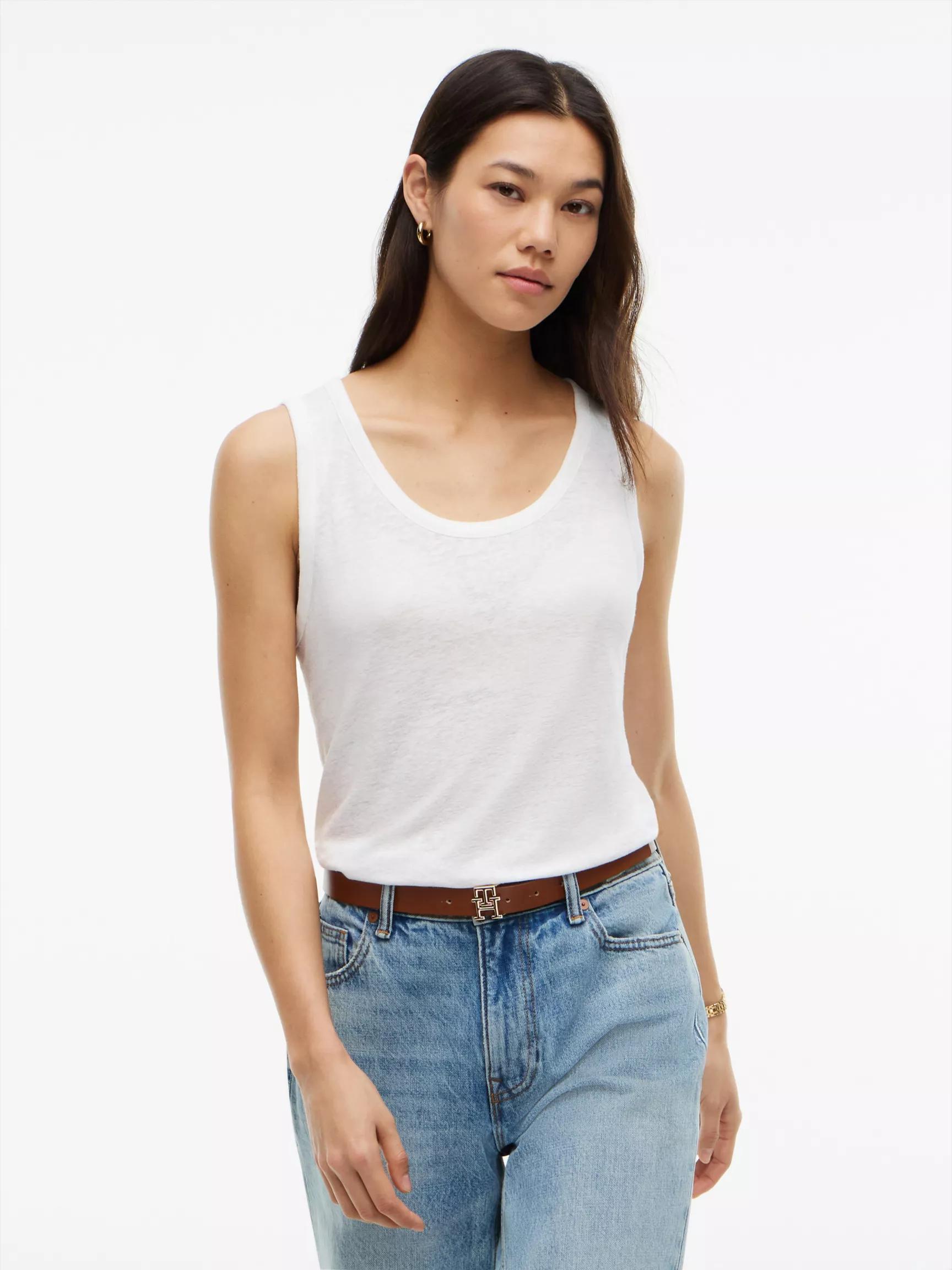 Linen-Blend Jersey Tank Top by TOMMY HILFIGER