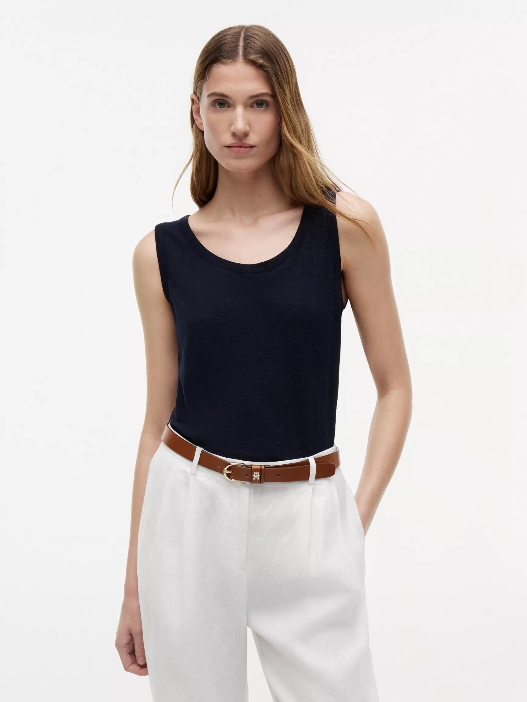 Linen-Blend Jersey Tank Top by TOMMY HILFIGER