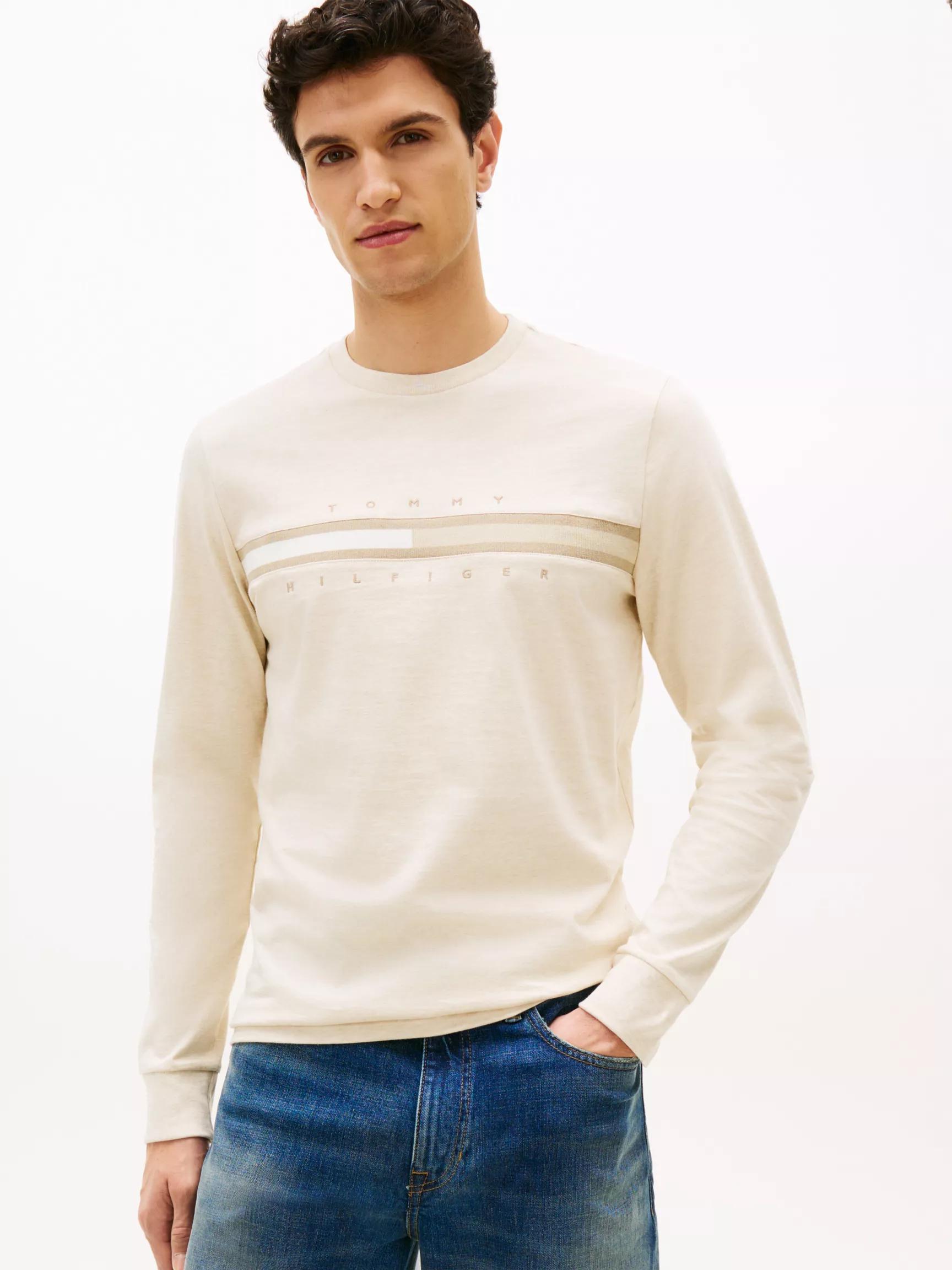 Long-Sleeve Tonal Flag Logo T-Shirt by TOMMY HILFIGER Long-Sleeve Tonal Flag Logo T-Shirt by TOMMY HILFIGER