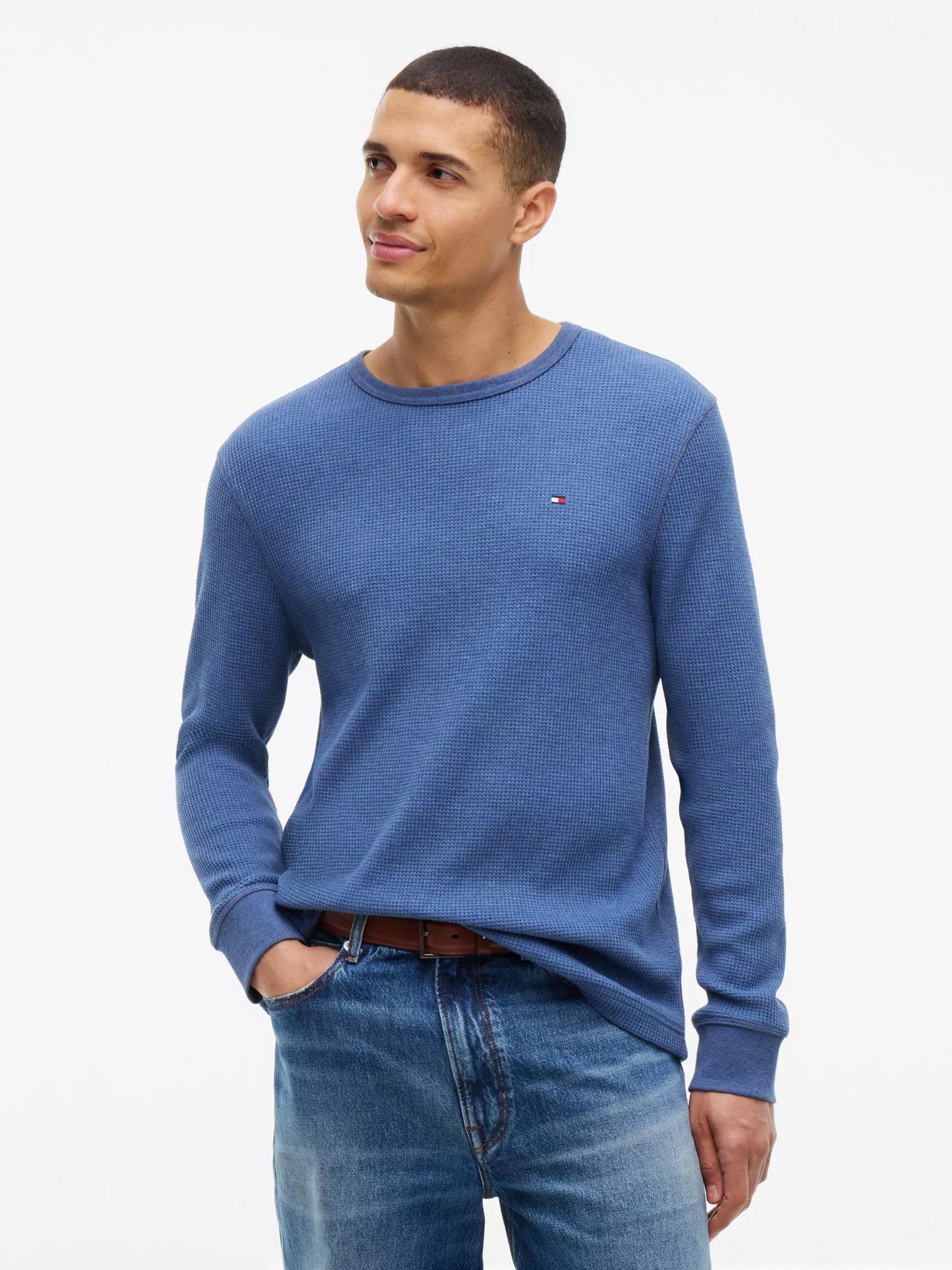 Long-Sleeve Waffle-Knit T-Shirt by TOMMY HILFIGER