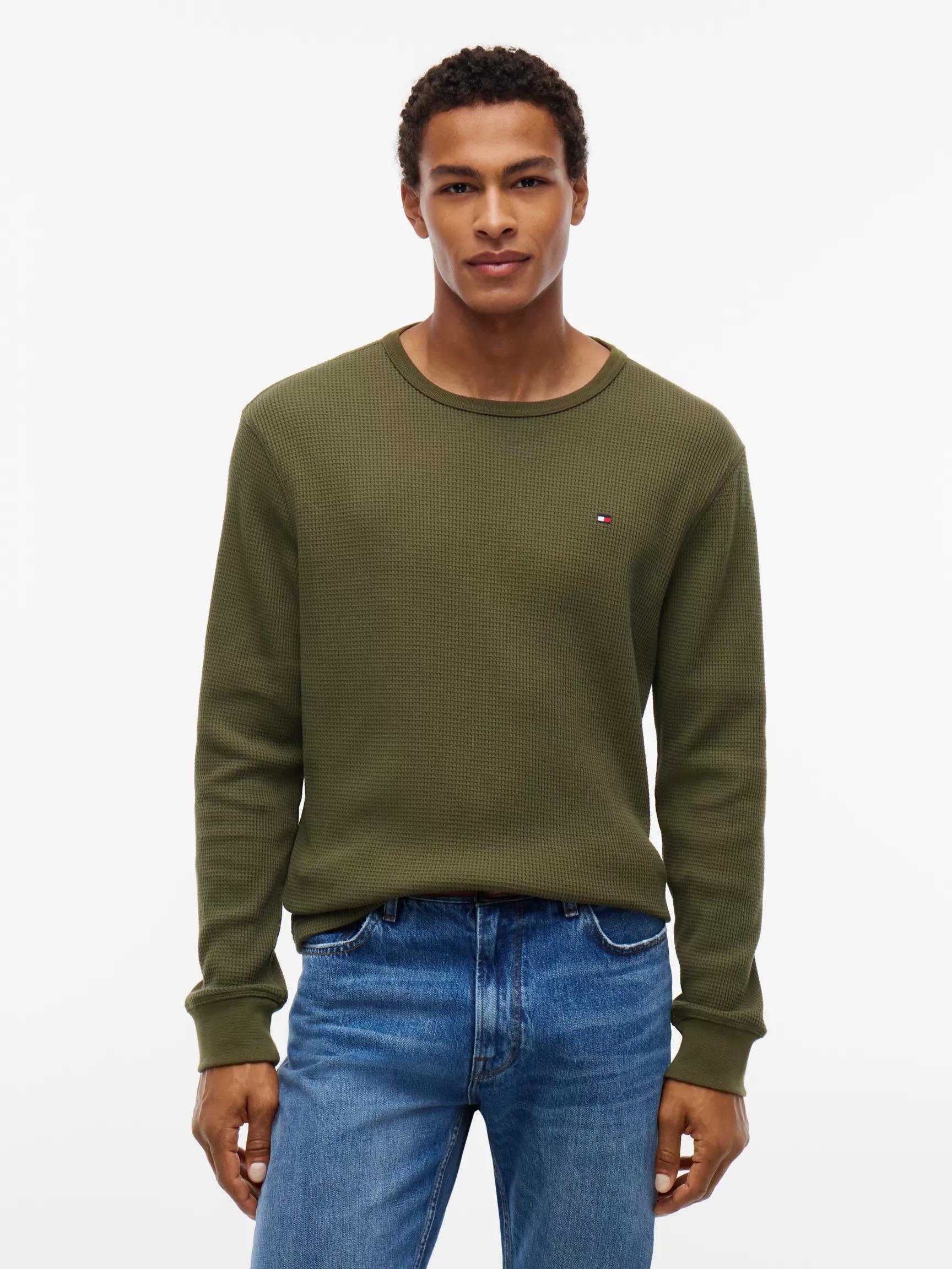 Long-Sleeve Waffle-Knit T-Shirt by TOMMY HILFIGER