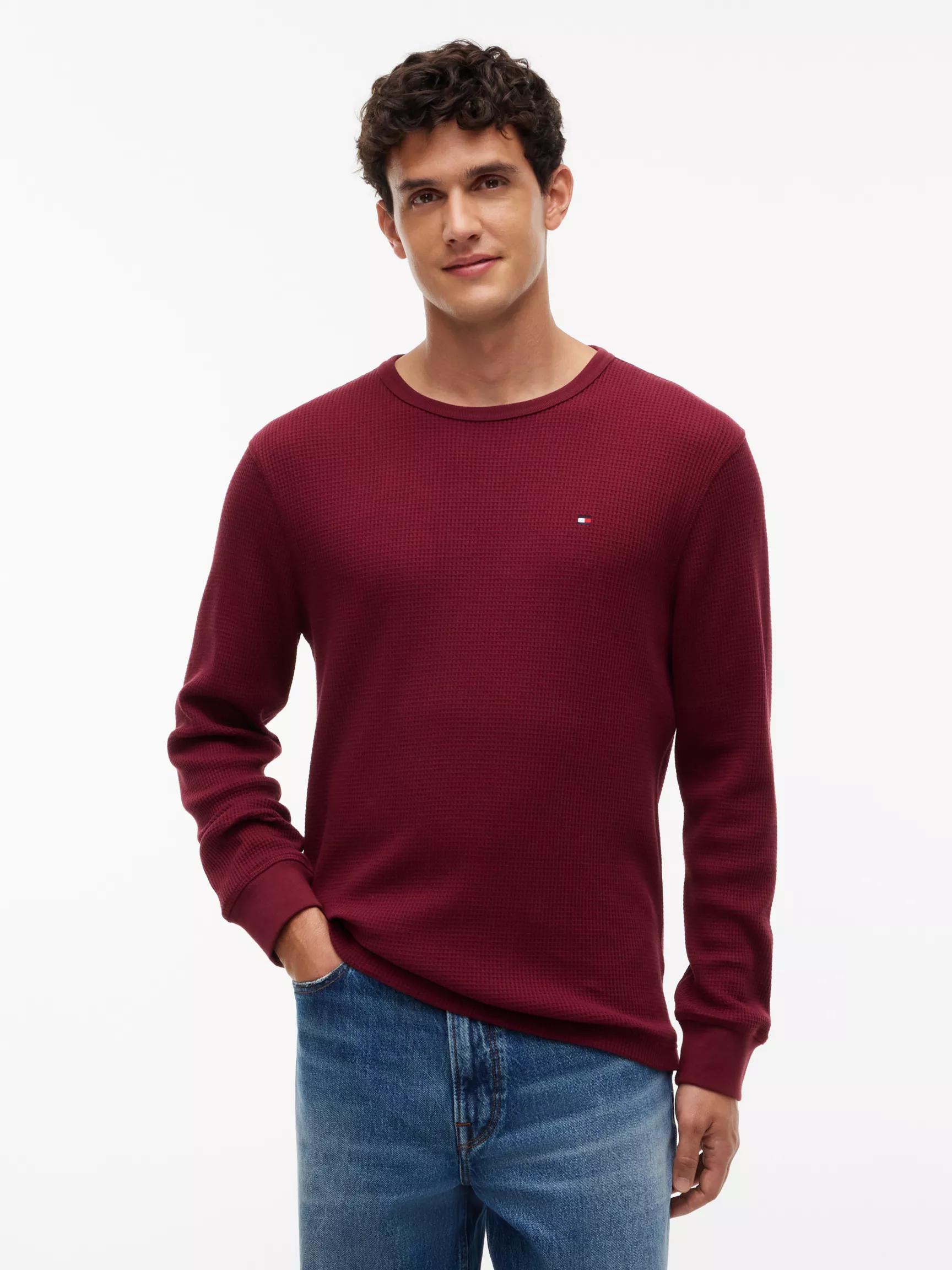 Long-Sleeve Waffle-Knit T-Shirt by TOMMY HILFIGER
