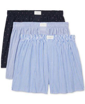 Men's 3-Pack Classic Printed Cotton Poplin Boxers by TOMMY HILFIGER