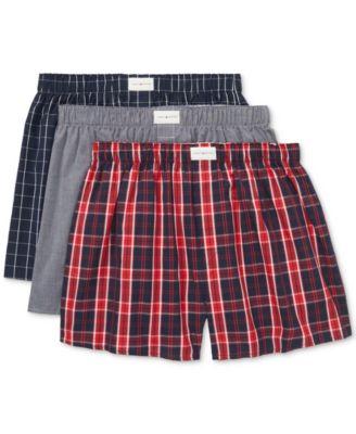 Men's 3-Pack Classic Printed Cotton Poplin Boxers by TOMMY HILFIGER