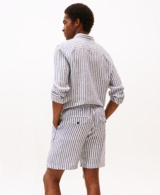 Men's 7" Stripe Linen Shorts by TOMMY HILFIGER