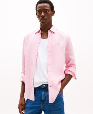 Men's Button-Down Long-Sleeve 100% Linen Shirt by TOMMY HILFIGER