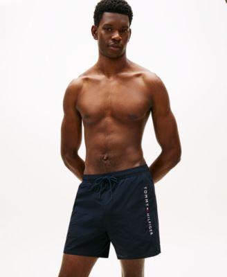 Men's Classic-Fit Drawstring Zip Pocket Swim Trunks by TOMMY HILFIGER