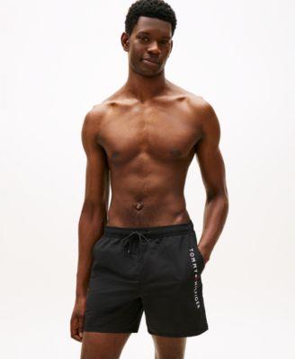 Men's Classic-Fit Drawstring Zip Pocket Swim Trunks by TOMMY HILFIGER