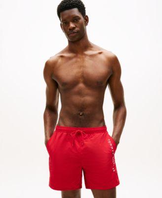 Men's Classic-Fit Drawstring Zip Pocket Swim Trunks by TOMMY HILFIGER
