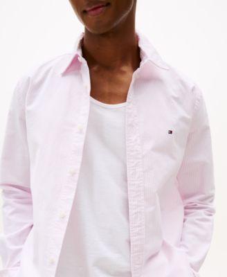 Men's Heritage Regular-Fit Long-Sleeve Oxford Striped Shirt by TOMMY HILFIGER