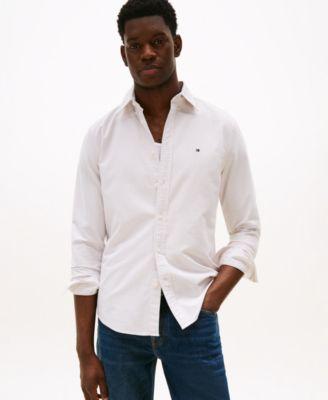 Men's Heritage Regular-Fit Long-Sleeve Oxford Striped Shirt by TOMMY HILFIGER