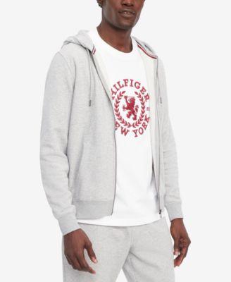 Men's Long Sleeve Zip-Front Flag Logo Hoodie by TOMMY HILFIGER