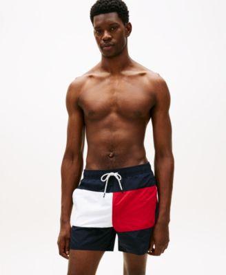 Men's Medium Drawstring Logo Flag Swim Trunks by TOMMY HILFIGER
