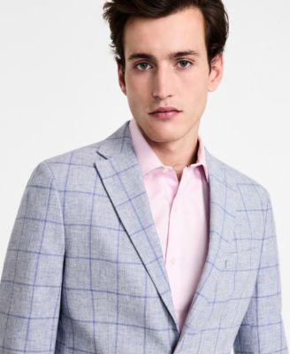 Men's Modern-Fit Linen-Blend Windowpane Sport Coat by TOMMY HILFIGER
