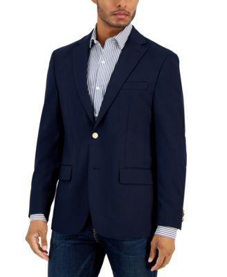 Men's Modern-Fit Solid Navy Blazer by TOMMY HILFIGER