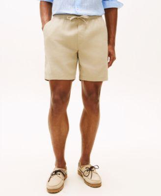 Men's Regular-Fit 8" Linen-Blend Drawstring Shorts by TOMMY HILFIGER
