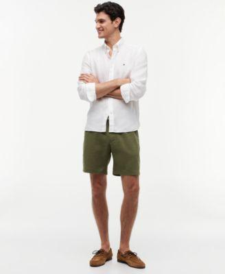 Men's Regular-Fit 8" Linen-Blend Drawstring Shorts by TOMMY HILFIGER