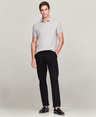 Men's Regular-Fit Smooth Touch Liquid Cotton Collar Stripe Polo Shirt by TOMMY HILFIGER