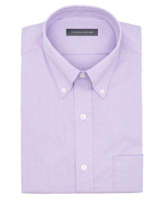 Men's Regular Fit Wrinkle Resistant Stretch Dress Shirt by TOMMY HILFIGER
