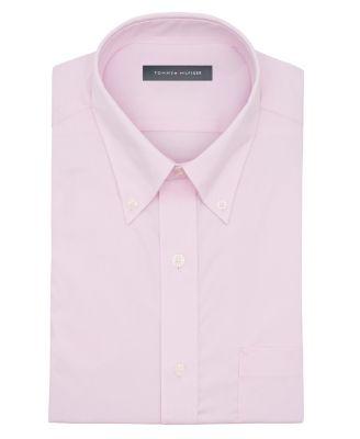 Men's Regular Fit Wrinkle Resistant Stretch Dress Shirt by TOMMY HILFIGER