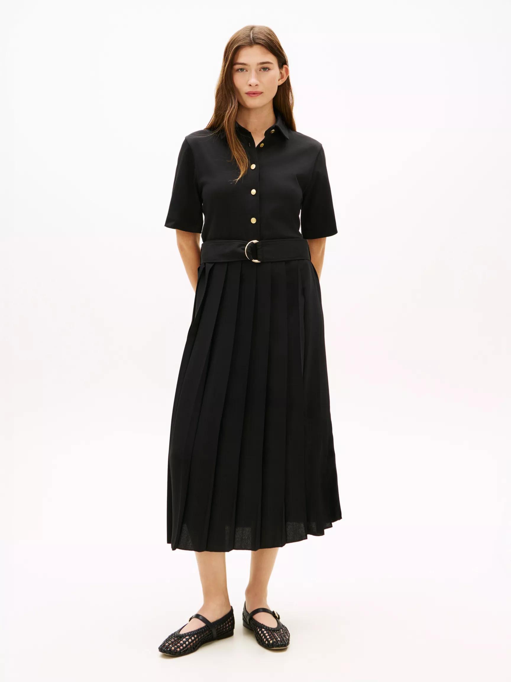 Mix Media Pleated Midi Dress by TOMMY HILFIGER