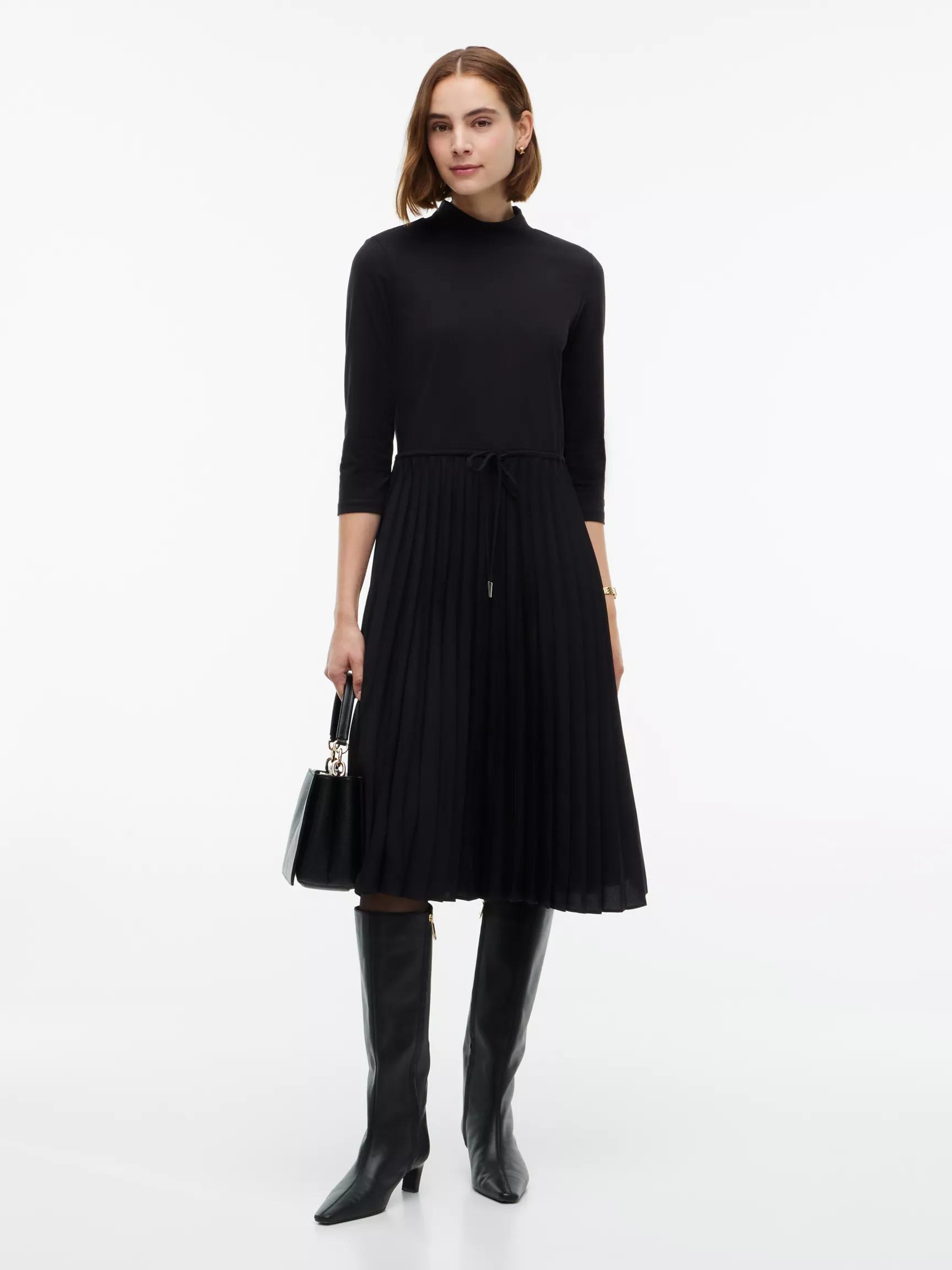 Mixed-Media Pleated Midi Dress by TOMMY HILFIGER