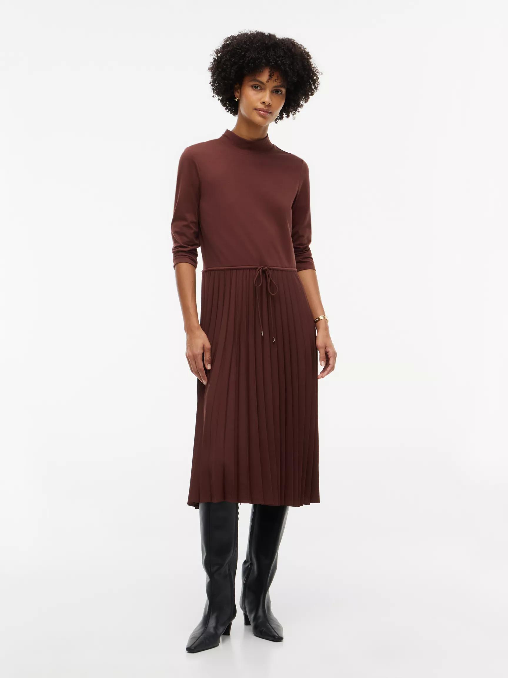Mixed-Media Pleated Midi Dress by TOMMY HILFIGER