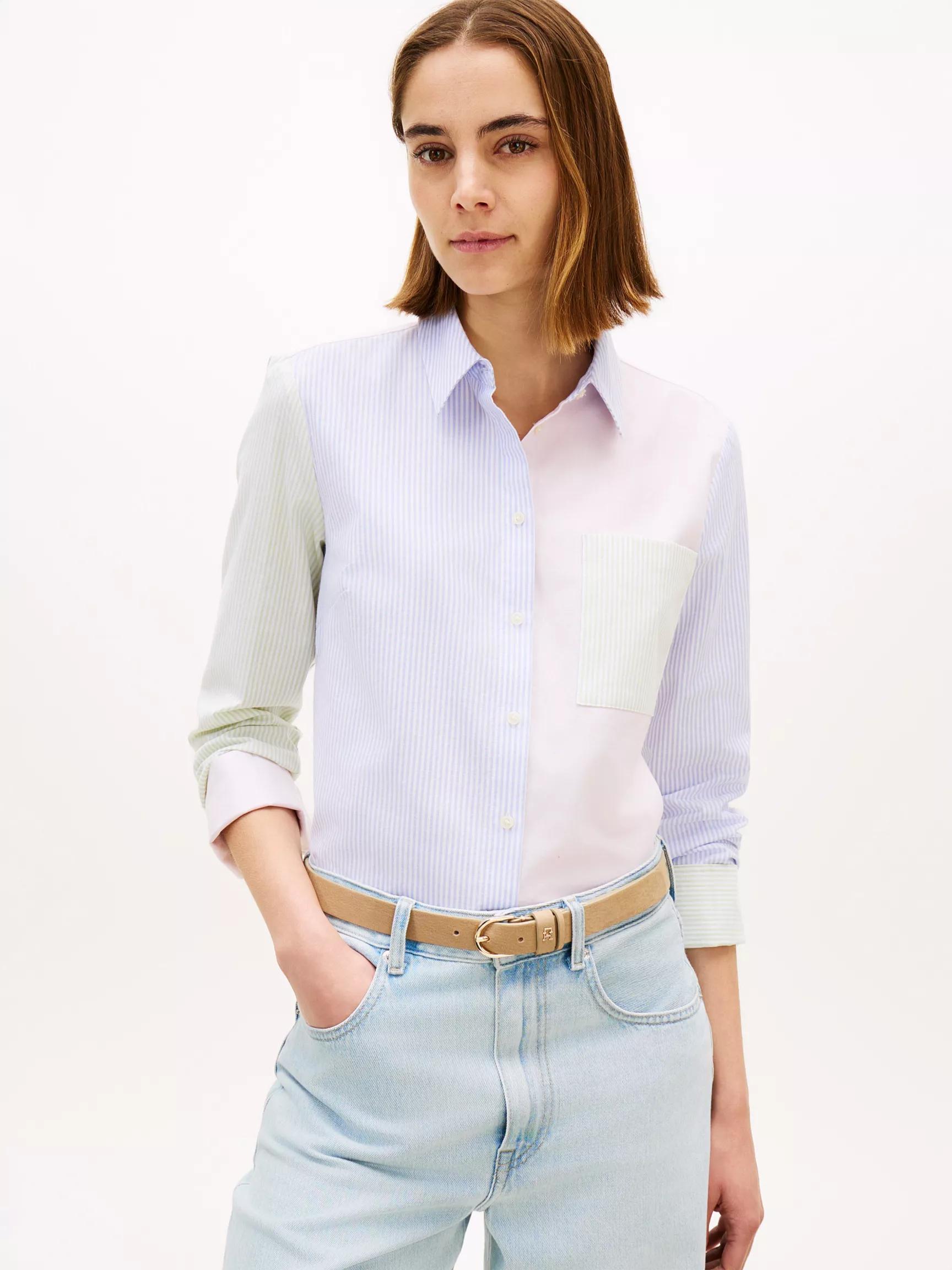 Mixed-Stripe Stretch Oxford Shirt by TOMMY HILFIGER