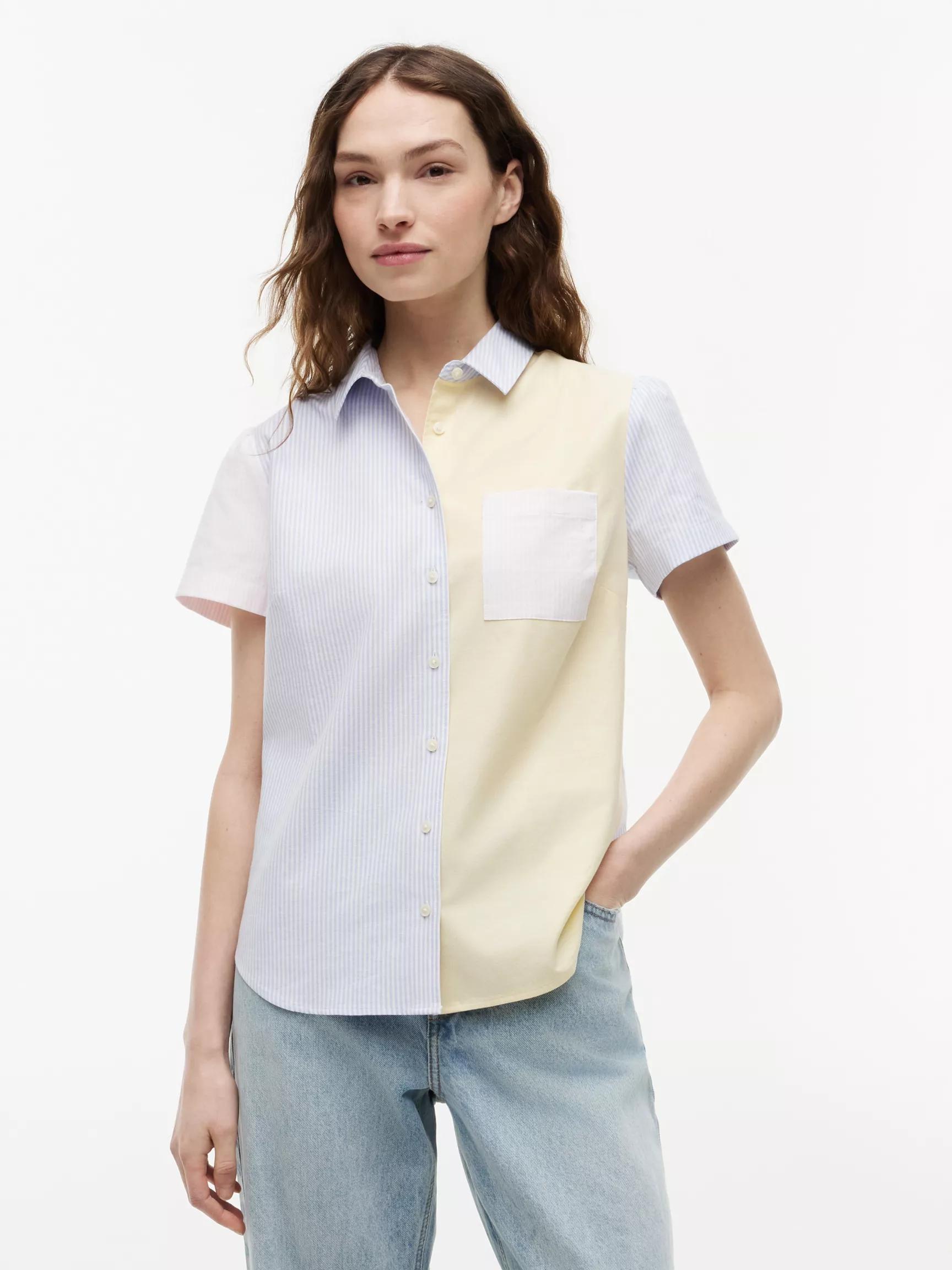 Mixed-Stripe Stretch Oxford Shirt by TOMMY HILFIGER