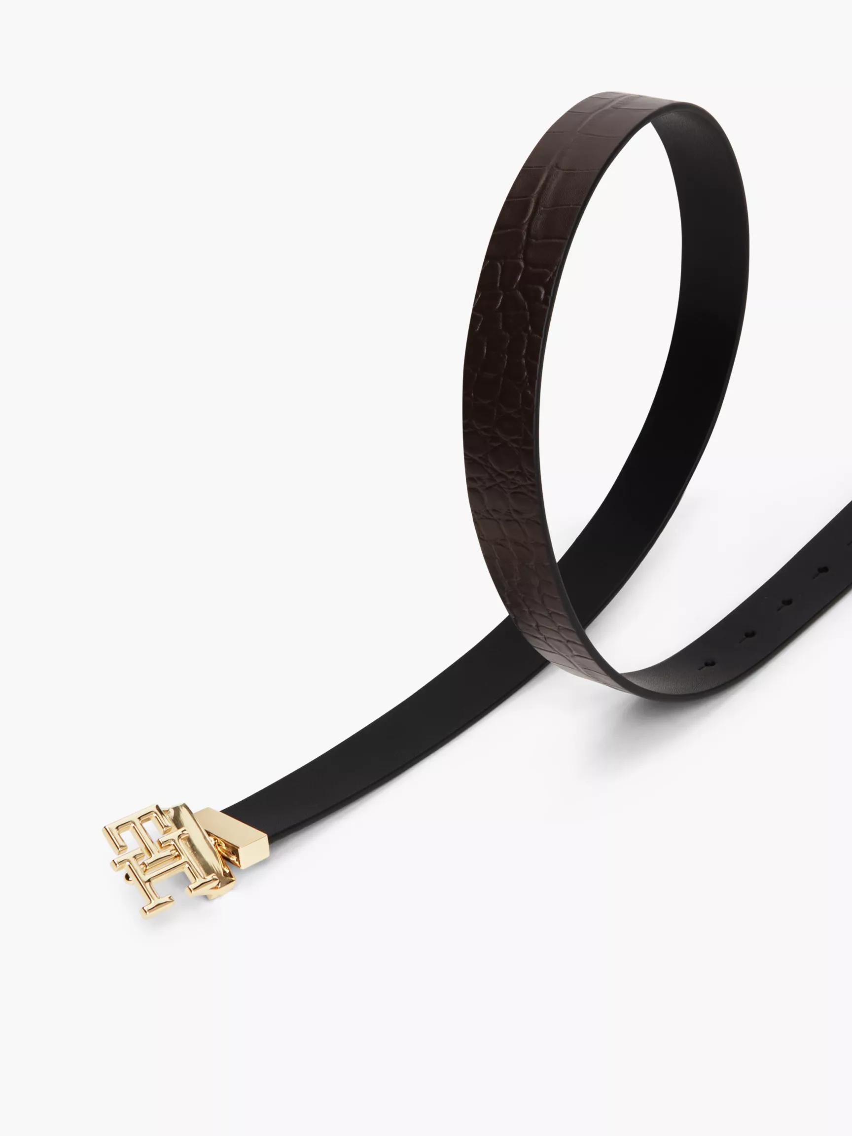 Monogram Buckle Reversible Leather Belt by TOMMY HILFIGER