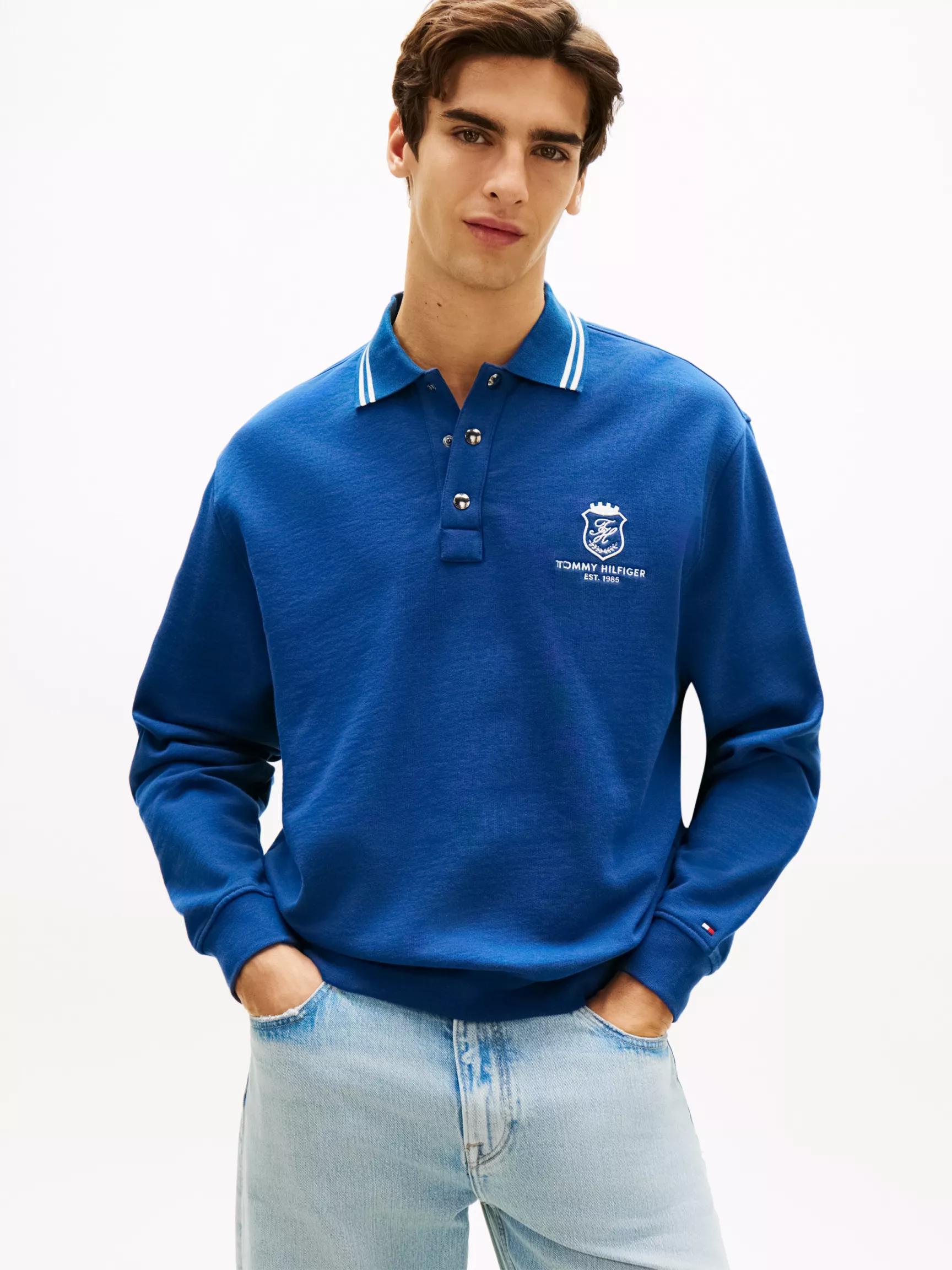 Monogram Crest Rugby Polo Sweatshirt by TOMMY HILFIGER