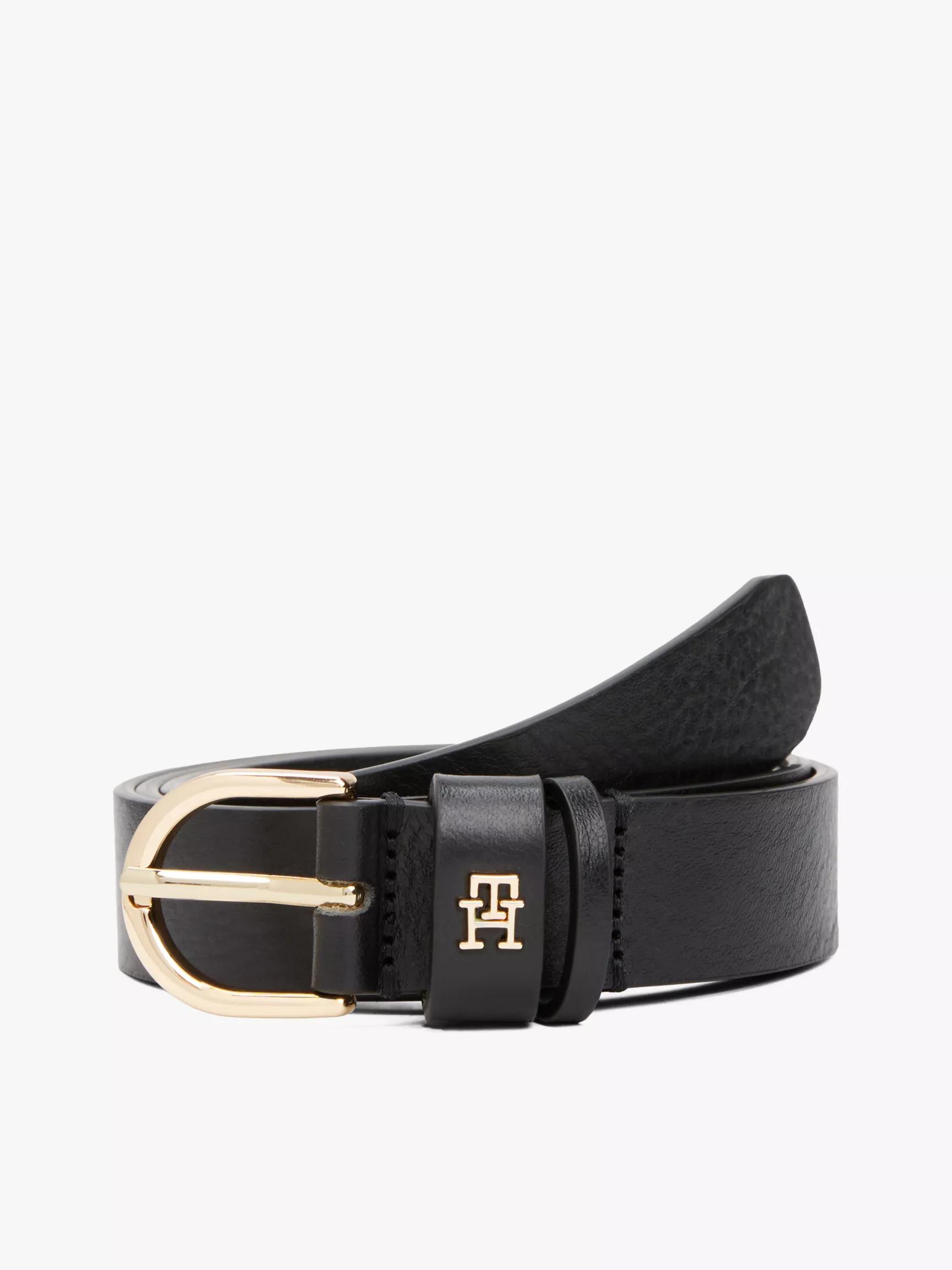 Monogram Slim Leather Belt by TOMMY HILFIGER