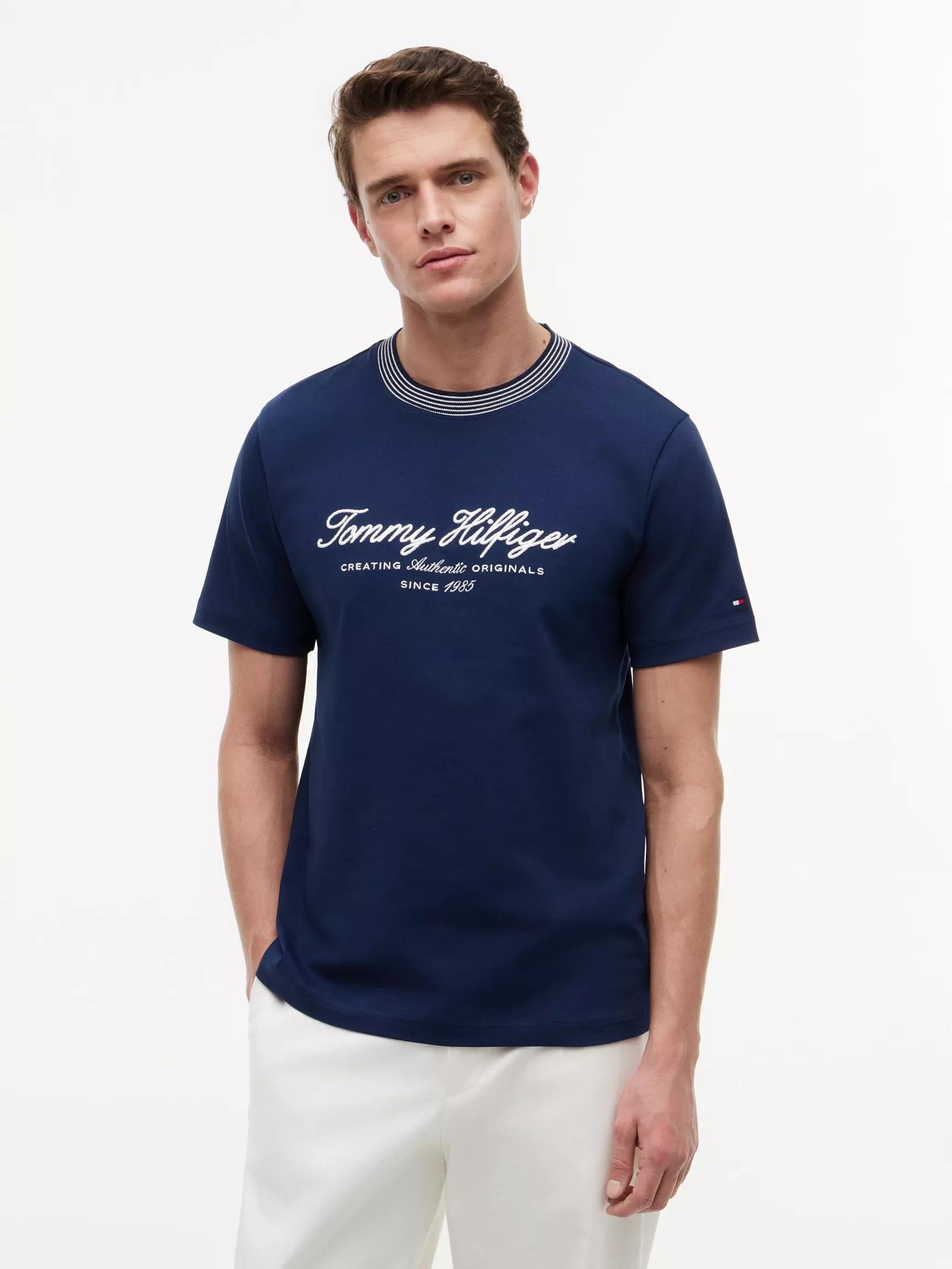 Nautical Script Logo Striped T-Shirt by TOMMY HILFIGER