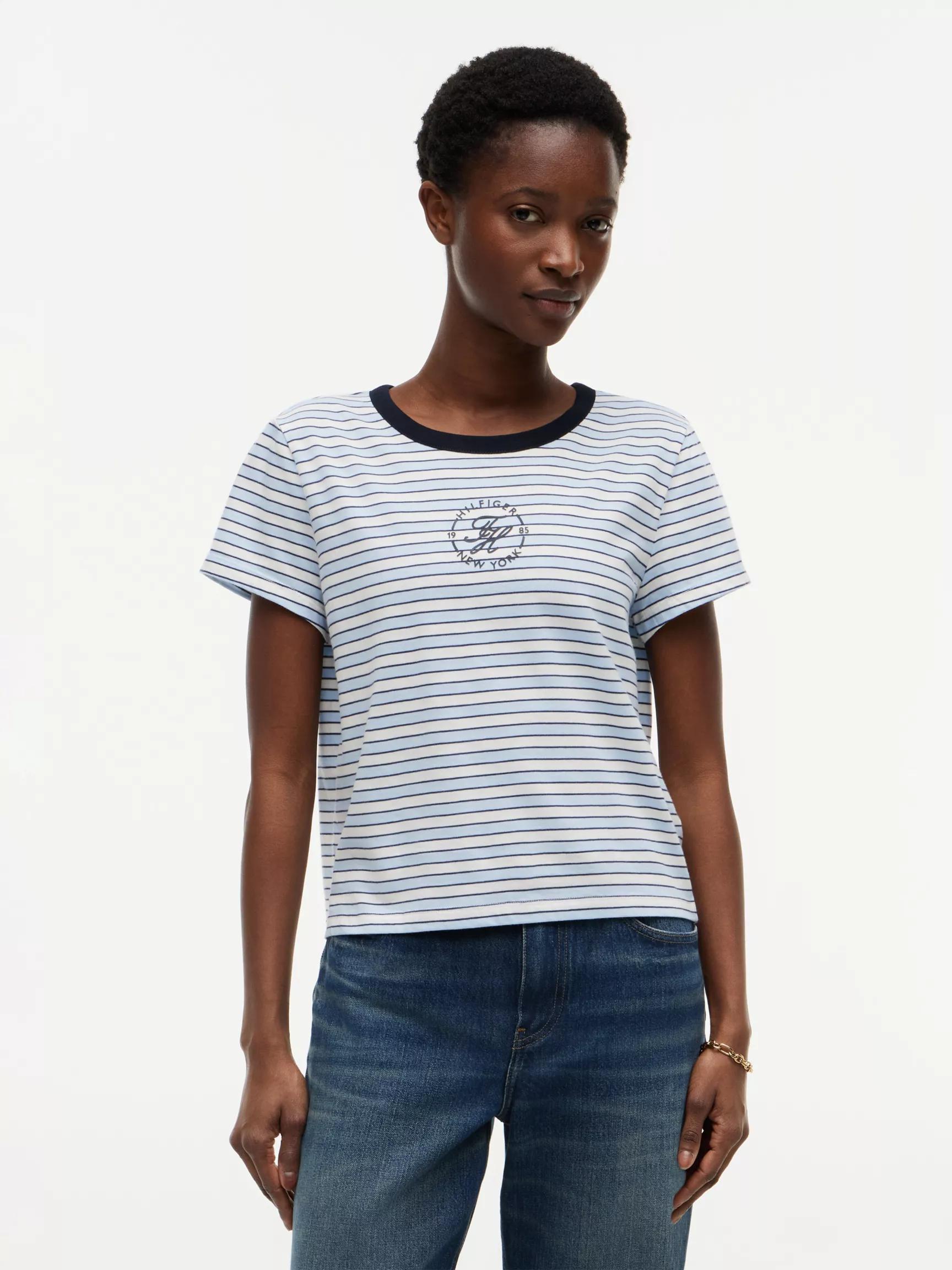 Nautical Script Monogram Striped T-Shirt by TOMMY HILFIGER