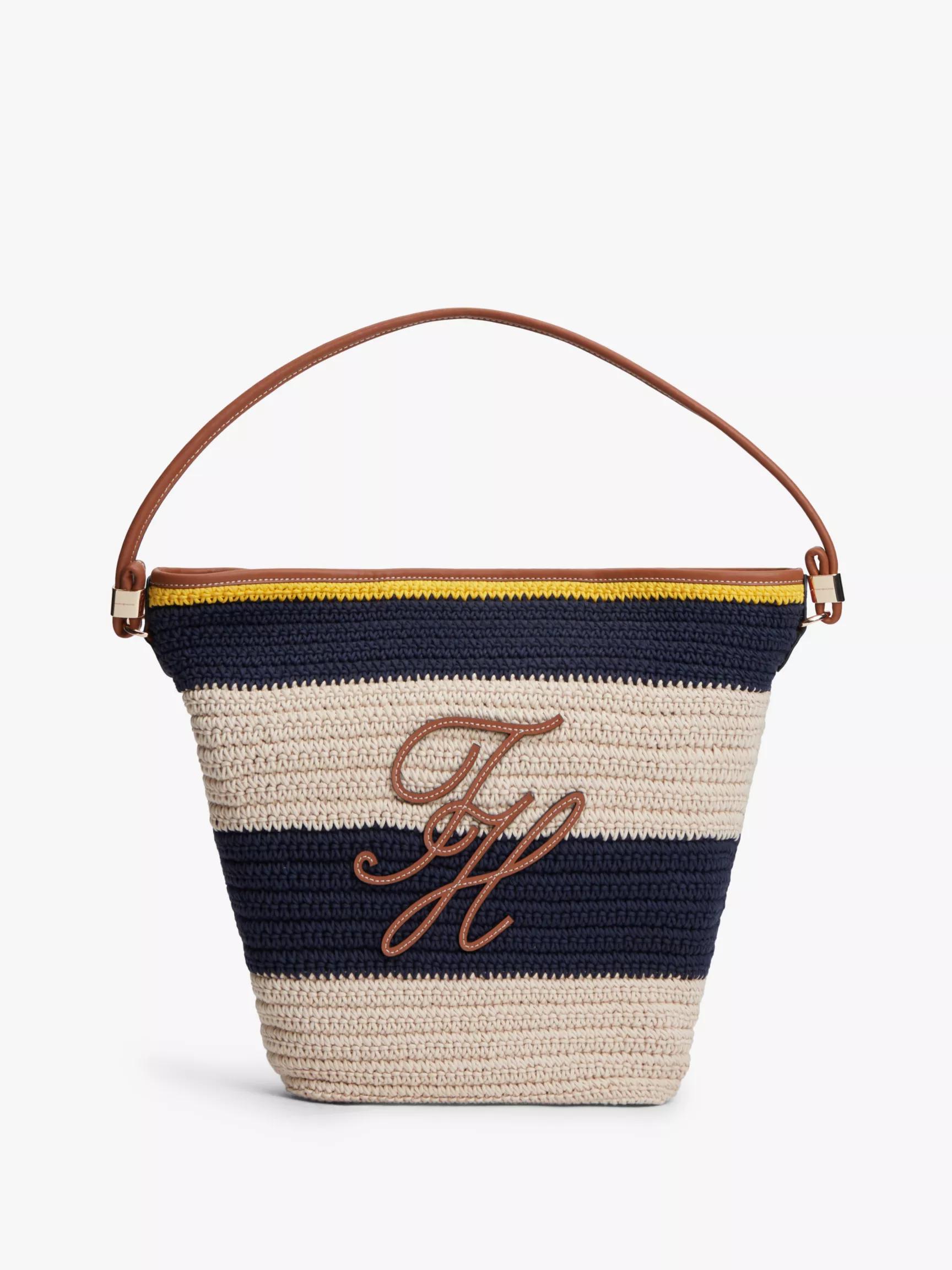Nautical Striped Crochet Bucket Bag by TOMMY HILFIGER