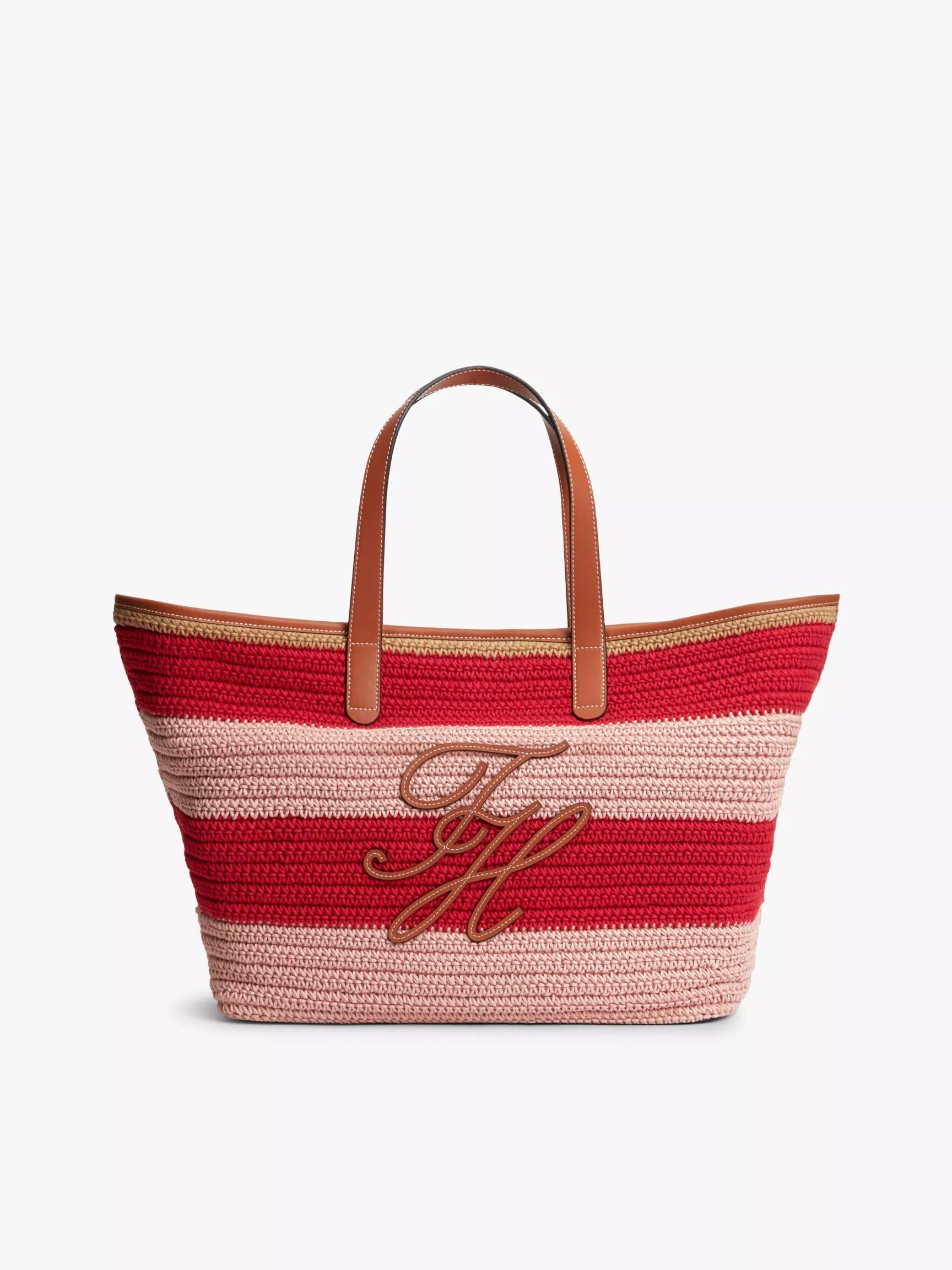 Nautical Striped Crochet Tote Bag by TOMMY HILFIGER