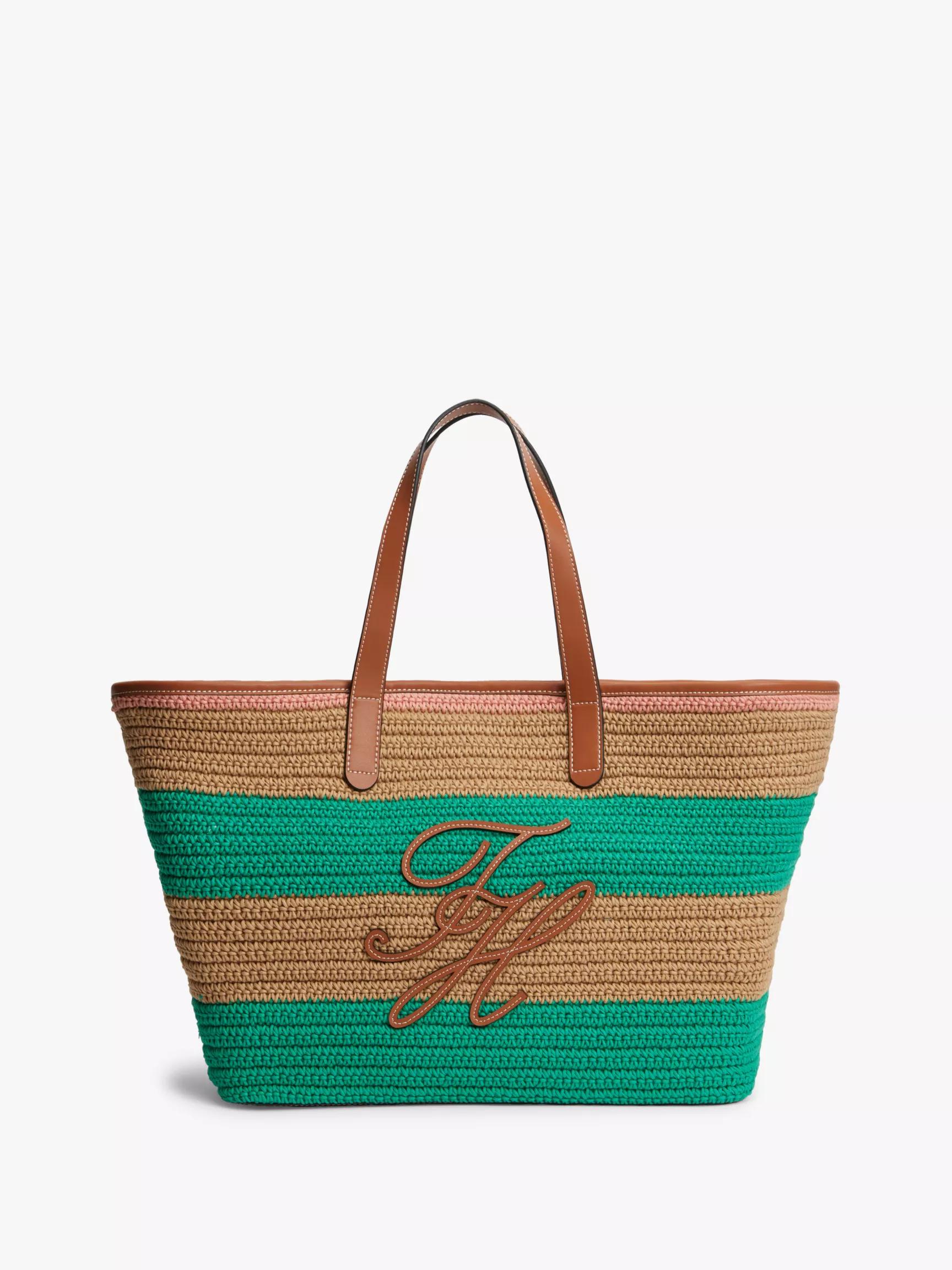 Nautical Striped Crochet Tote Bag by TOMMY HILFIGER