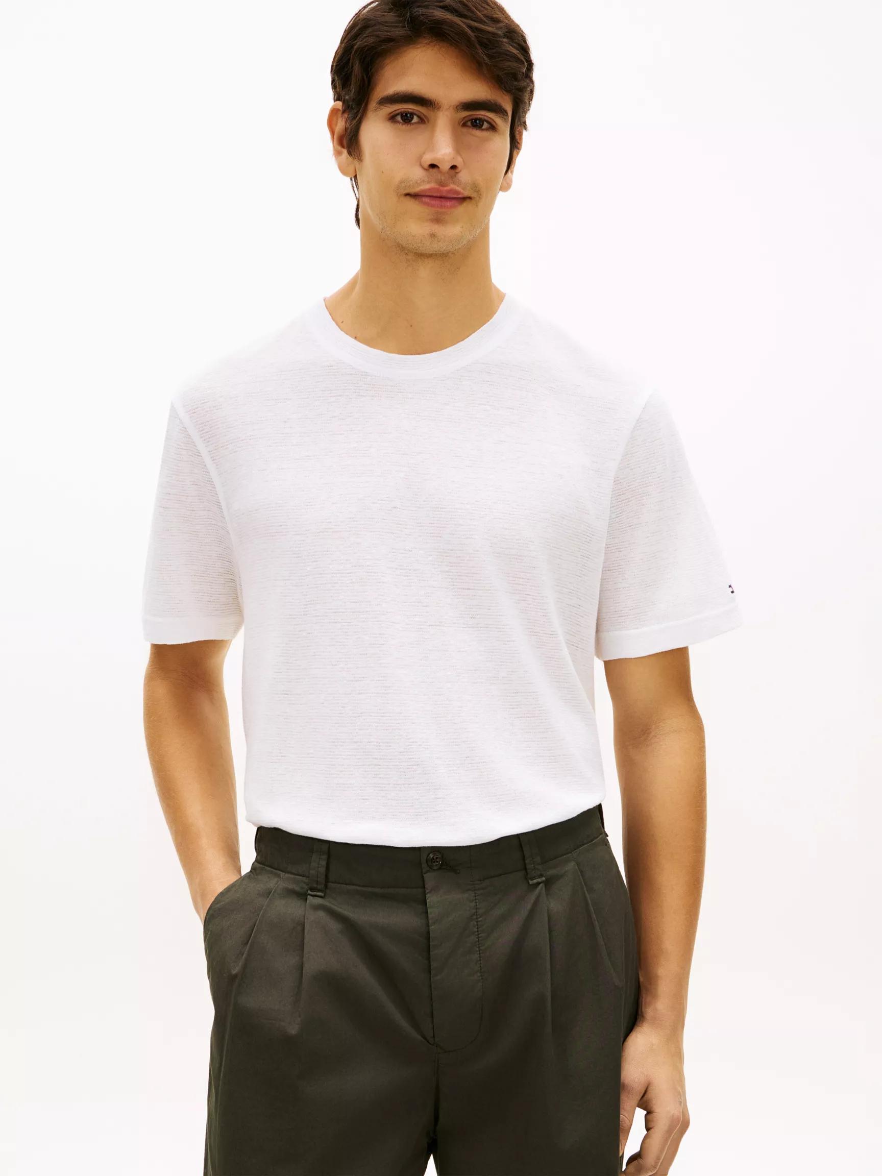 New York Label Cotton-Linen T-Shirt by TOMMY HILFIGER
